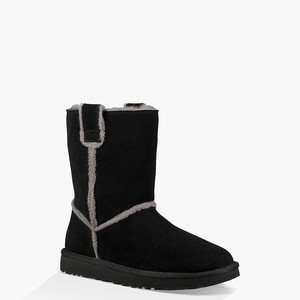 Ugg Classic Short Spill Seam Klassiska Stövlar Dam Svarta (074281BNV)